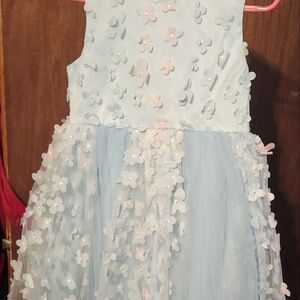 Blue Sleeveless Formal Dress